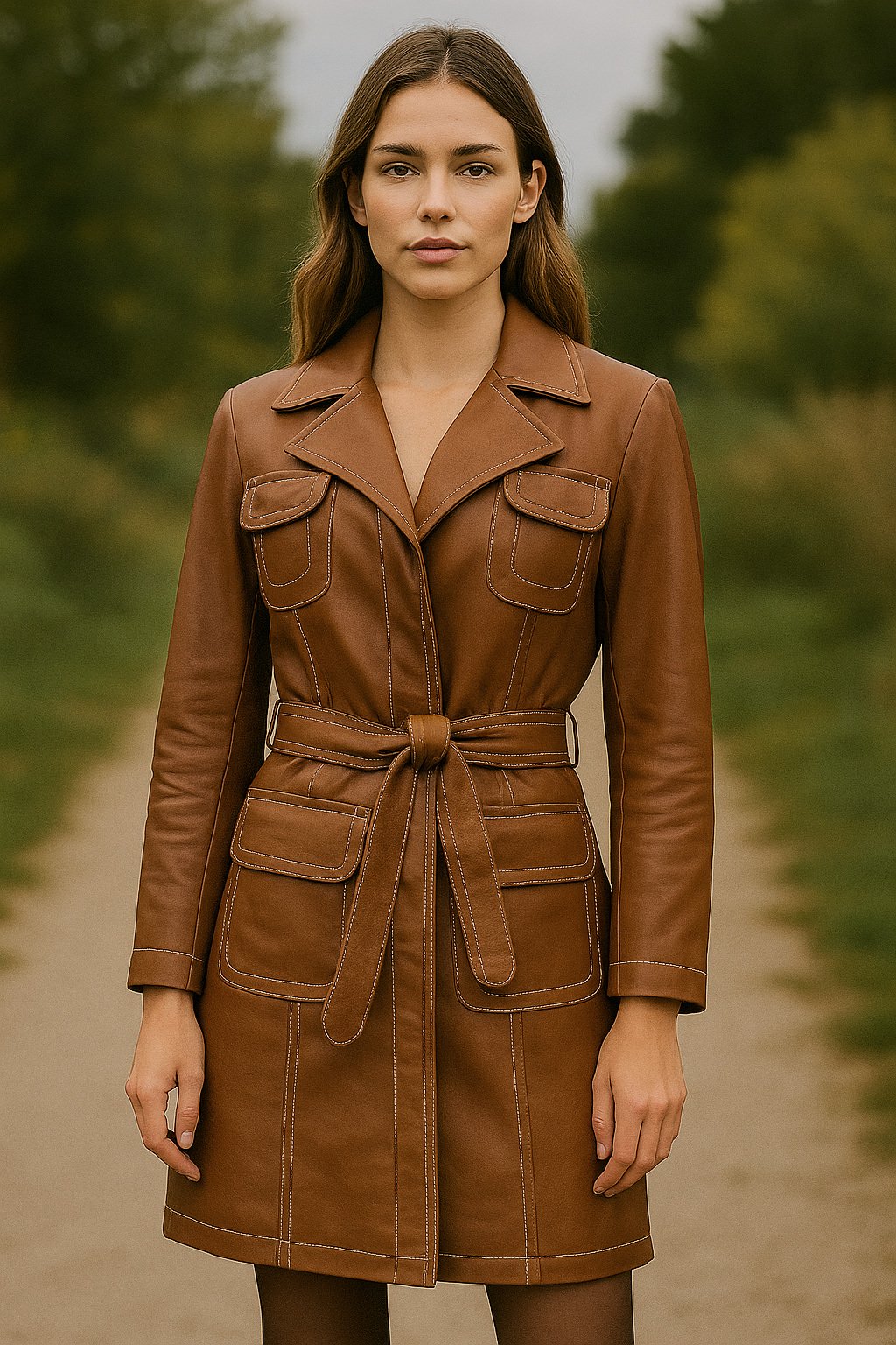 Voyager Leather Trench