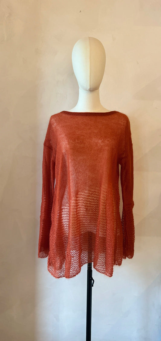 HAND-KNITTED KID MOHAIR BLEND TUNIC