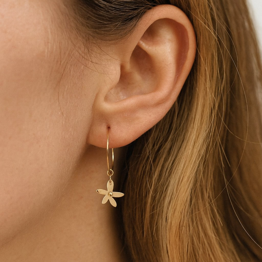 14K GOLD DAISY EARRINGS