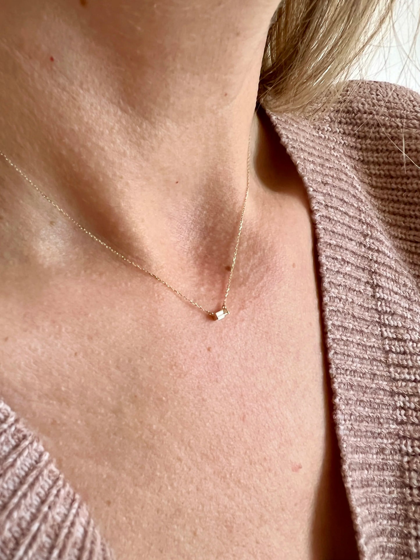 14K GOLD LUMIÈRE BAGUETTE NECKLACE