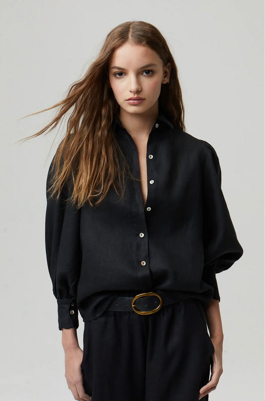 NOIRE ESSENCE LINEN SHIRT