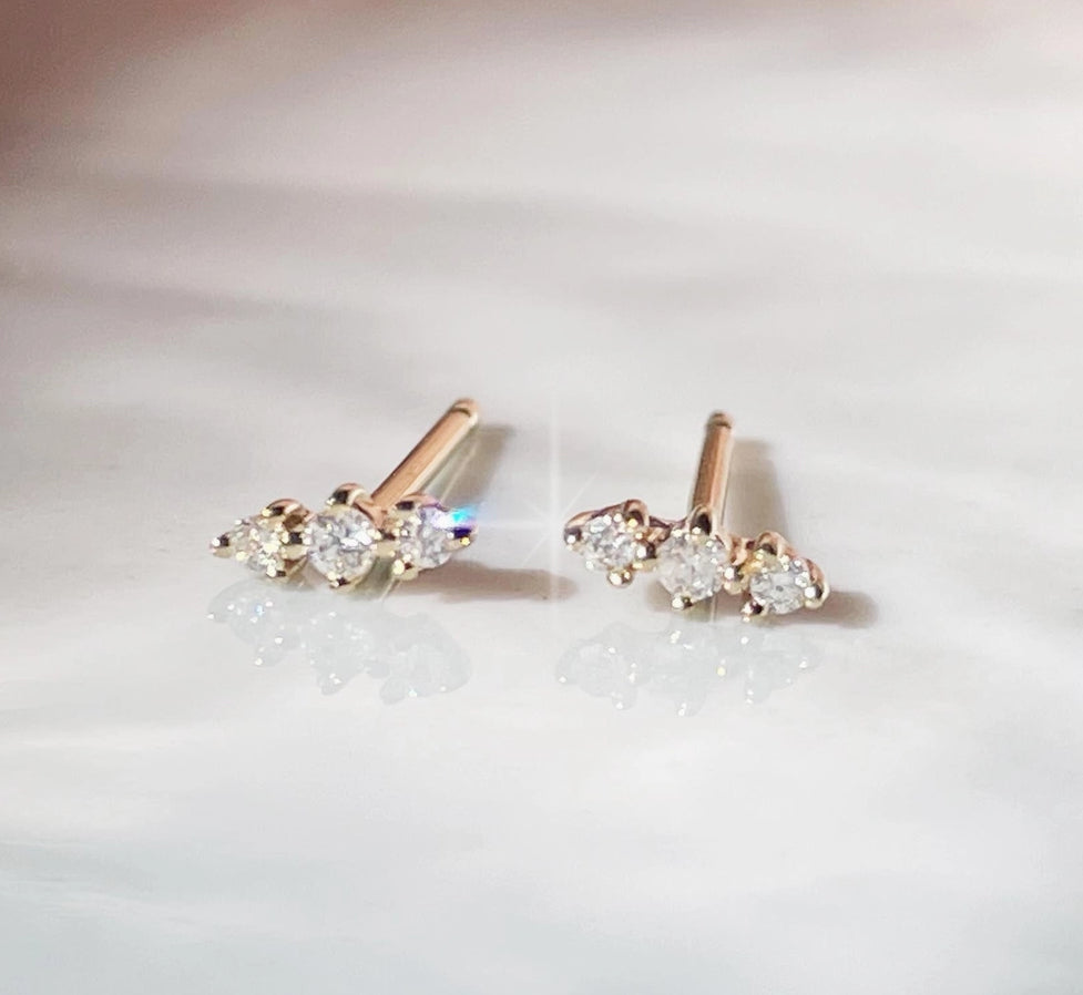 14K GOLD CELESTE DIAMOND STUDS