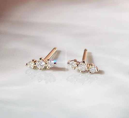 14K GOLD CELESTE DIAMOND STUDS