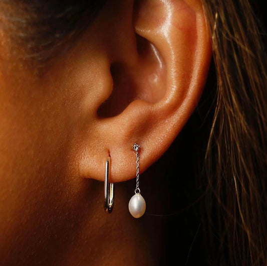 14K SOLID GOLD OVAL EARRINGS